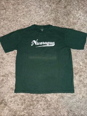 Pro Edge Nicaragua Centroamerica Forest Green Graphic Tee Men's Large